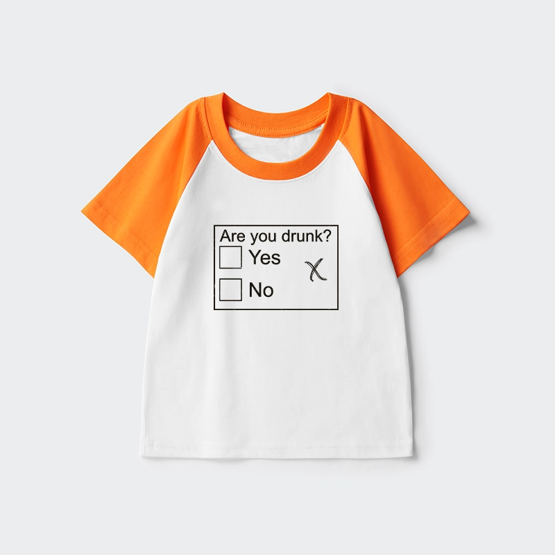 Tokyo-Tiger Confused Drunk Checkbox Graphic Kids Raglan T-shirt