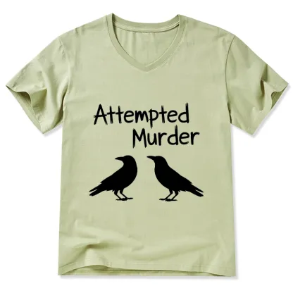 Tokyo-Tiger Two Crows Attempted Murder Joke V-Neck Classic T-Shirt