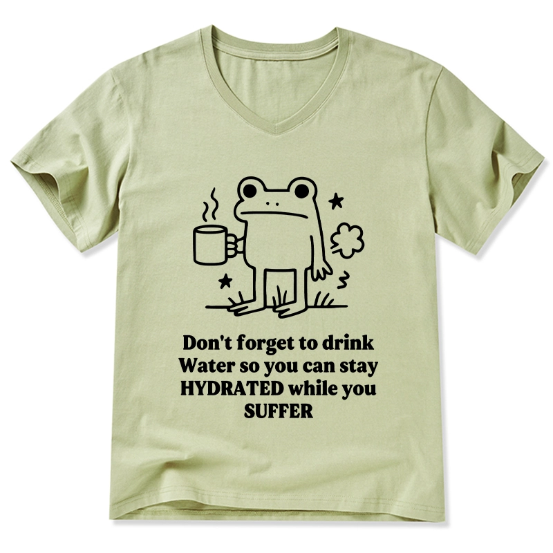 Tokyo-Tiger Frog Says Drink Water V-Neck Classic T-Shirt