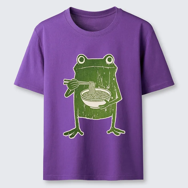 Tokyo-Tiger Woodcut Style Chopstick Frog Graphic Classic T-Shirt