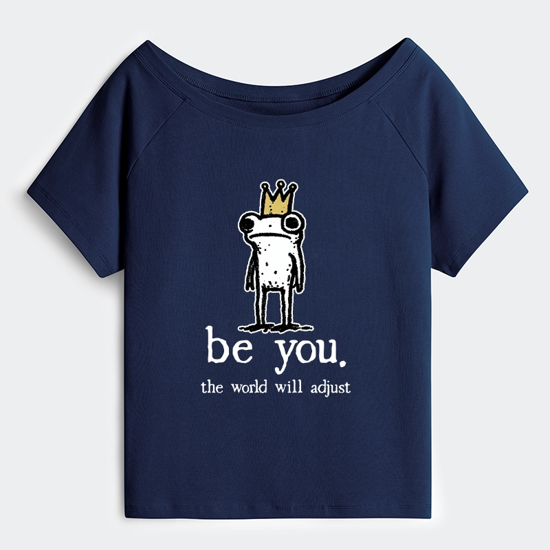 Tokyo-Tiger Crown Frog Stays True To Self Off Shoulder T-Shirt