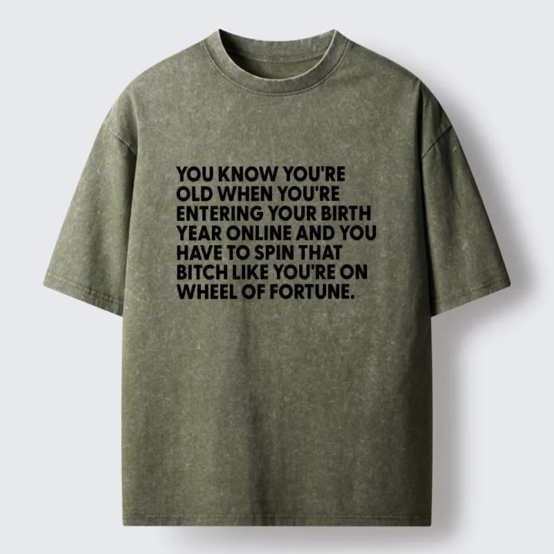Tokyo-Tiger Relatable Old Human Joke Meme Washed T-Shirt