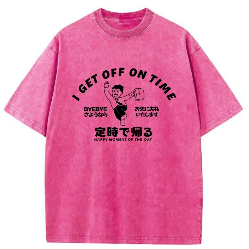 Tokyo-Tiger Get Off Work On Time Washed T-Shirt