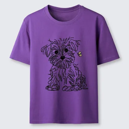 Tokyo-Tiger Simple Line Dog Tiny Butterfly Classic T-Shirt
