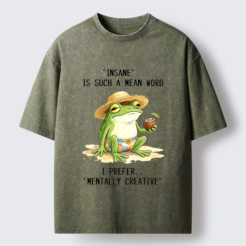 Tokyo-Tiger Mentally Creative Beach Frog Washed T-Shirt