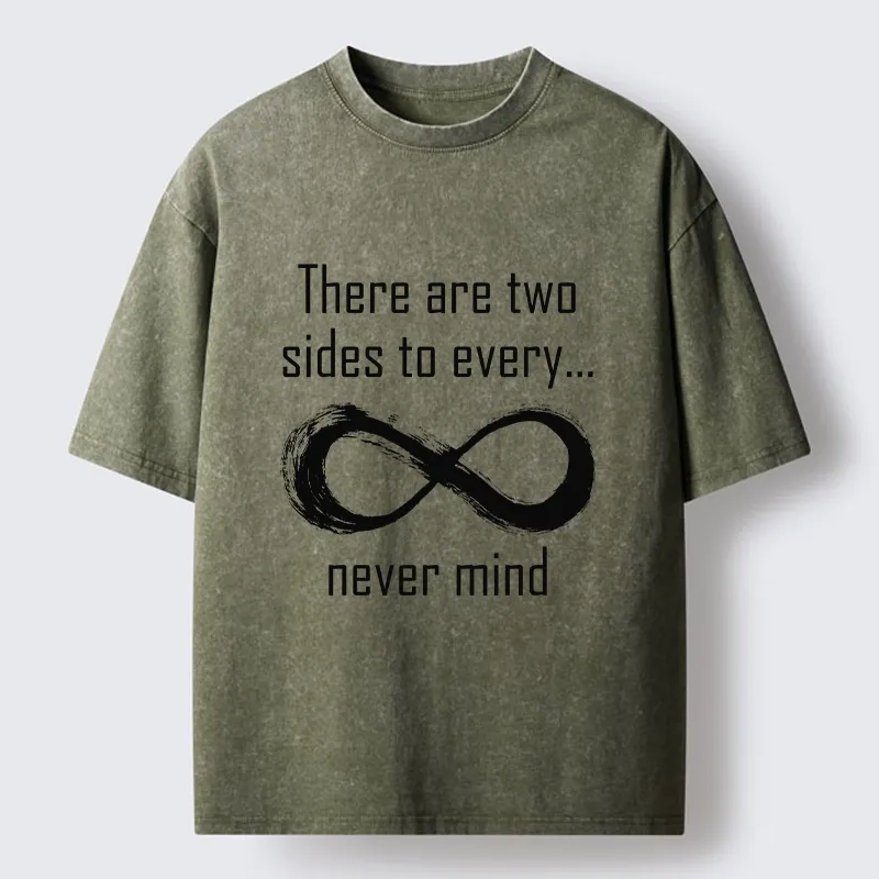 Tokyo-Tiger Two Sides Infinity Never Mind Print Washed T-Shirt
