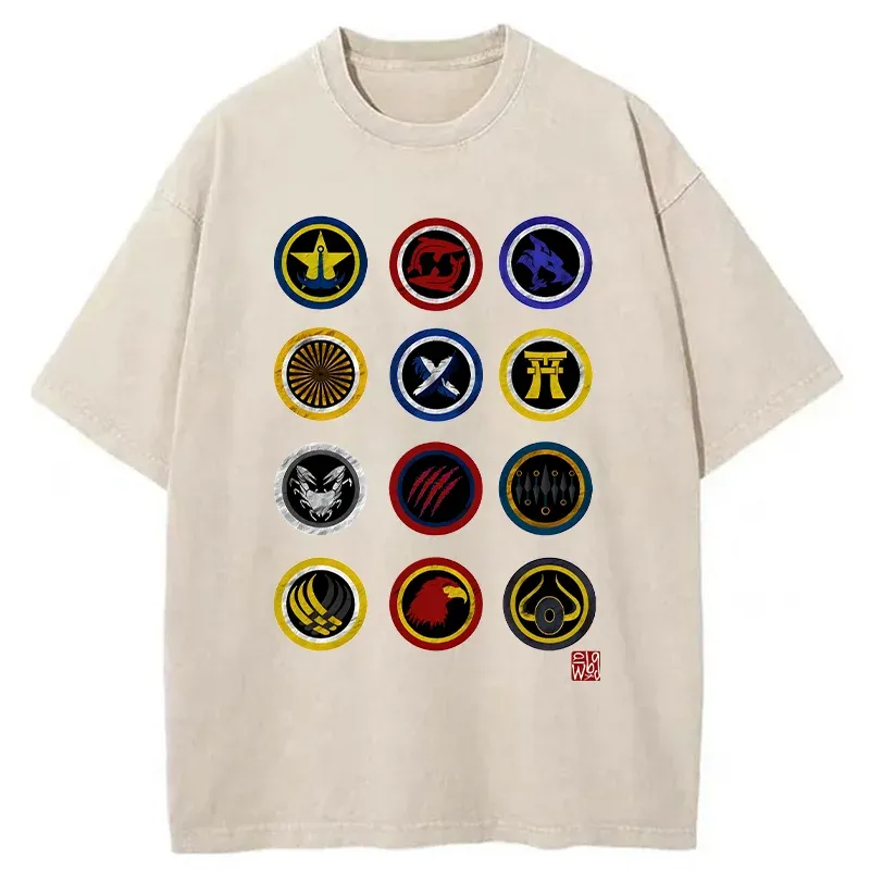 Tokyo-Tiger Baseball Japanese Emblem Washed T-Shirt