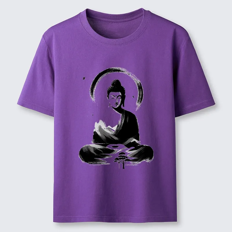 Tokyo-Tiger Serene Mountain Buddha Zen Art Classic T-Shirt