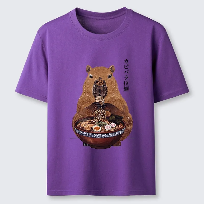 Tokyo-Tiger Japanese Retro Capybara Eating Ramen Classic T-Shirt