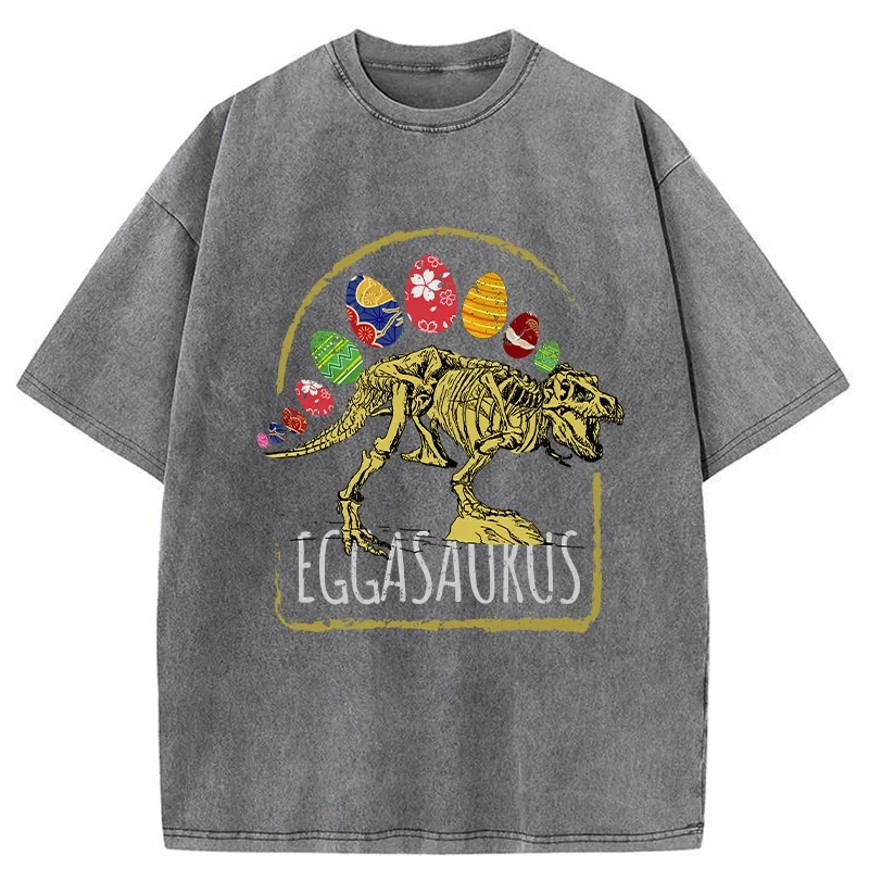 Tokyo-Tiger Funny Eggasaurus Washed T-Shirt