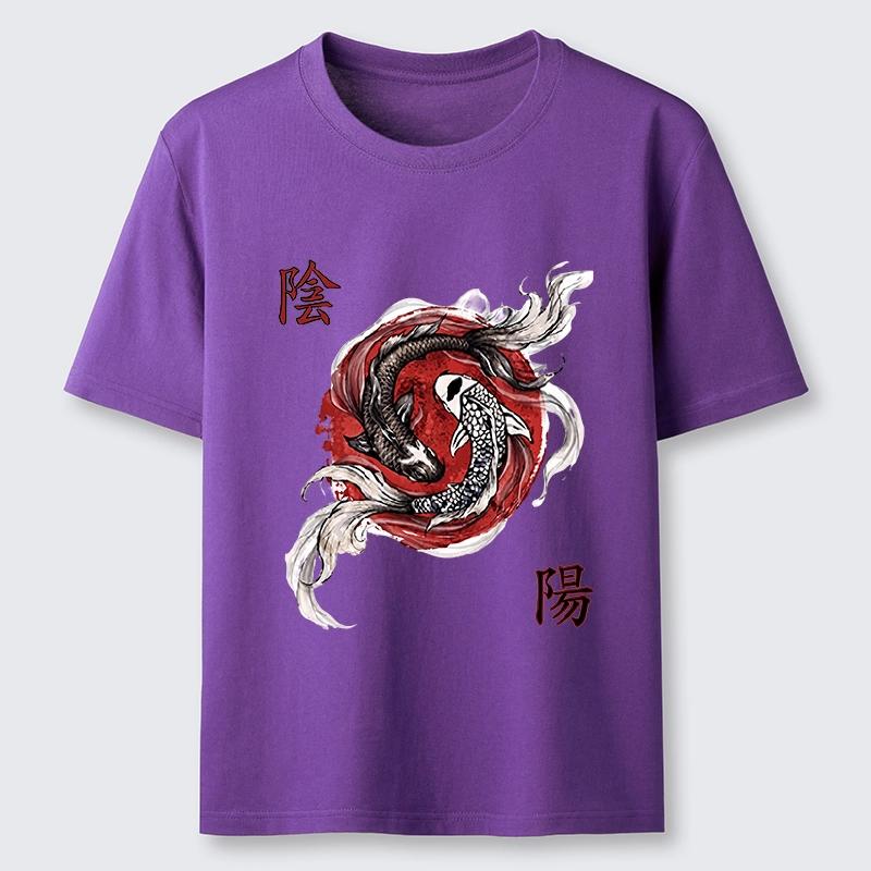 Tokyo-Tiger Red Ink Twin Koi Fish Harmony Classic T-Shirt