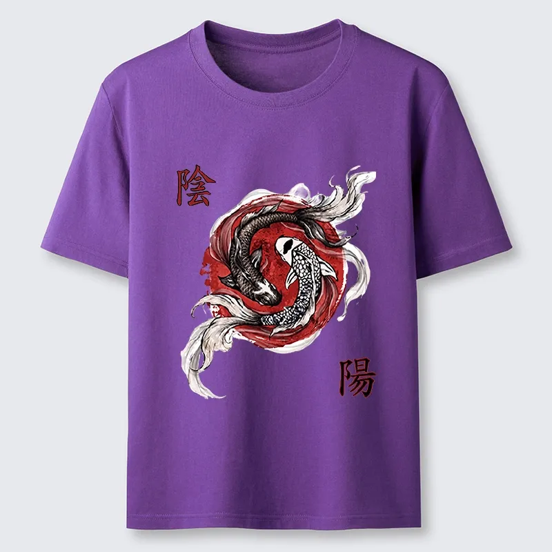 Tokyo-Tiger Red Ink Twin Koi Fish Harmony Classic T-Shirt