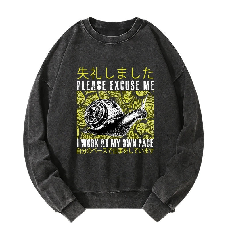 Tokyo-Tiger Snails That Work According To Their Own Rules Washed Sweatshirt