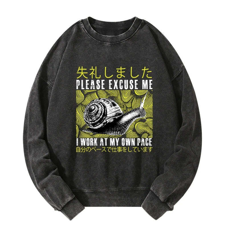 Tokyo-Tiger Snails That Work According To Their Own Rules Washed Sweatshirt