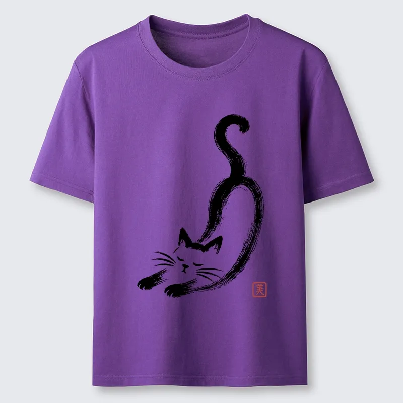 Tokyo-Tiger Soft Ink Stretch Cat Oriental Brush Art Classic T-Shirt