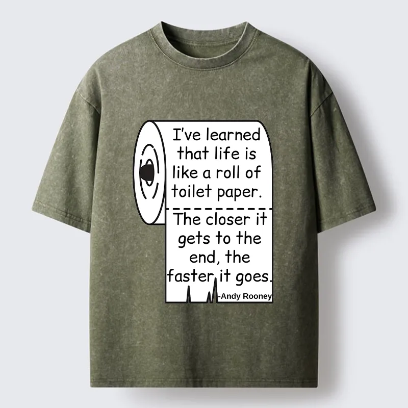 Tokyo-Tiger Life Toilet Paper Meme Washed T-Shirt
