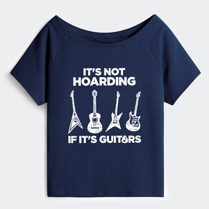 Tokyo-Tiger Music Lover Guitar Hoarding Joke Off Shoulder T-Shirt