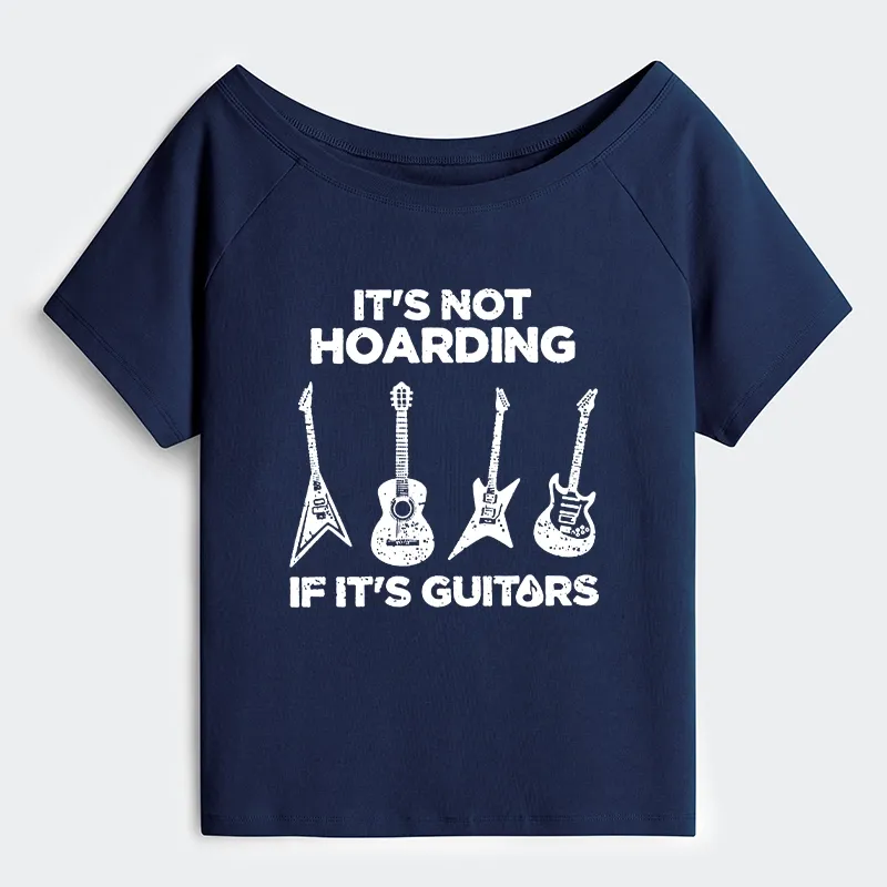Tokyo-Tiger Music Lover Guitar Hoarding Joke Off Shoulder T-Shirt