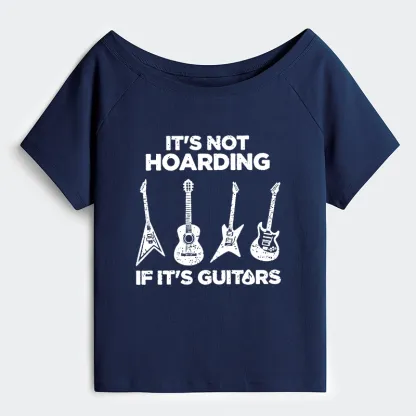 Tokyo-Tiger Music Lover Guitar Hoarding Joke Off Shoulder T-Shirt