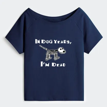 Tokyo-Tiger Funny Meme Old Dog Dead In Dog Years Vibe Off Shoulder T-Shirt