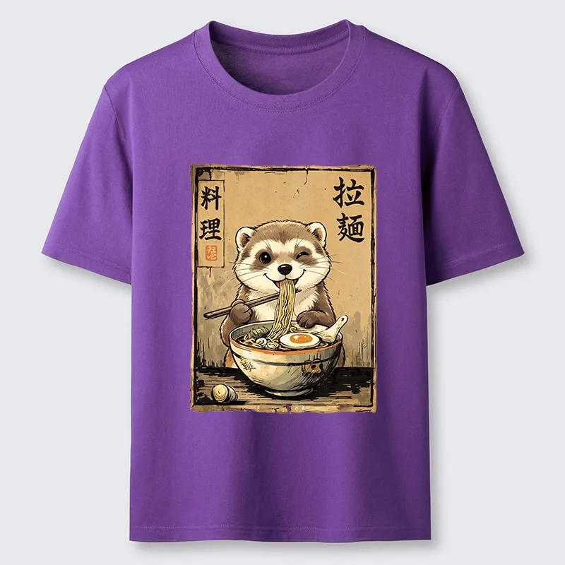 Tokyo-Tiger Ferret Eating Hot Ramen Classic T-Shirt