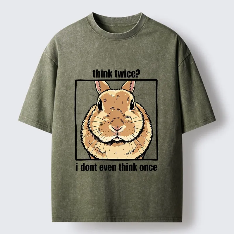 Tokyo-Tiger Funny Carefree Rabbit Meme Washed T-Shirt