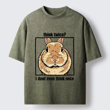 Tokyo-Tiger Funny Carefree Rabbit Meme Washed T-Shirt