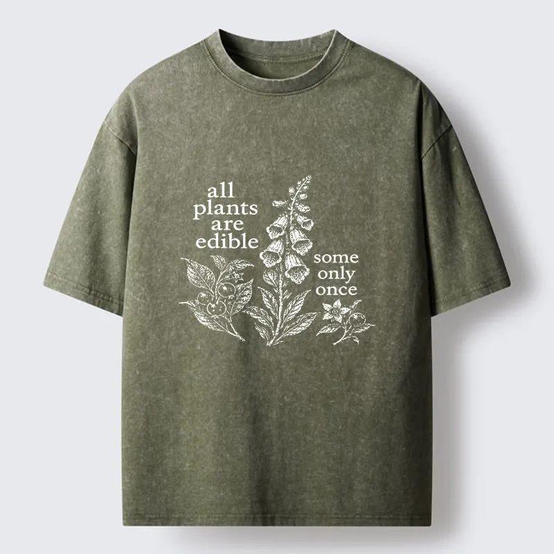 Tokyo-Tiger Funny Poison Plant Art Washed T-Shirt