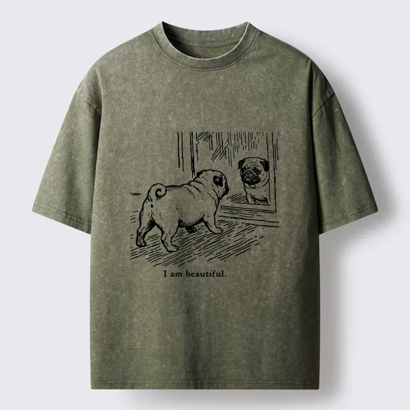Tokyo-Tiger Cute Pug Self Love Meme Washed T-Shirt