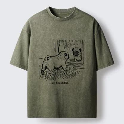 Tokyo-Tiger Cute Pug Self Love Meme Washed T-Shirt