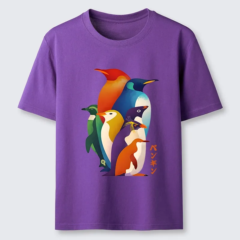 Tokyo-Tiger Cute Multi Tone Penguins Classic T-Shirt