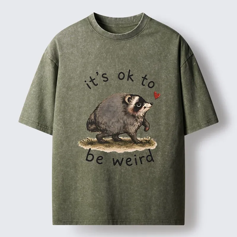 Tokyo-Tiger Jimothy Weird Raccoon Art Washed T-Shirt