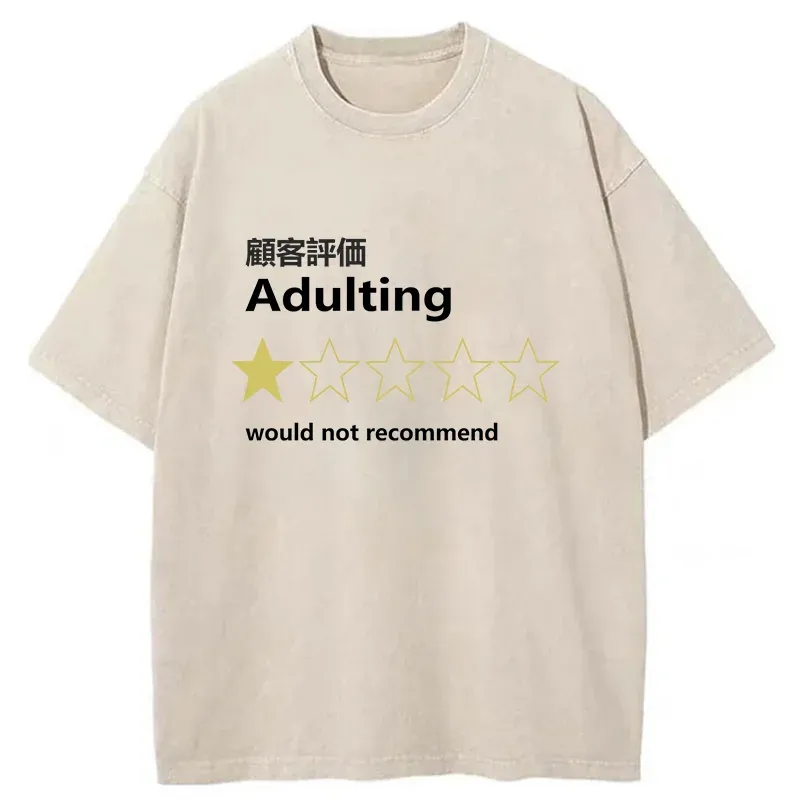 Tokyo-Tiger Not Recommended For Adulting Washed T-Shirt