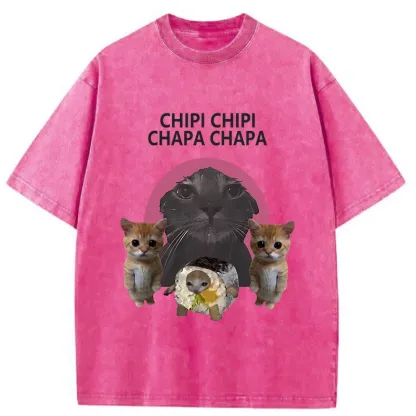 Tokyo-Tiger CHIPI Cats Washed T-Shirt