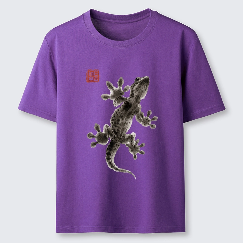 Tokyo-Tiger Minimal Asian Ink Brush Gecko Vibe Classic T-Shirt