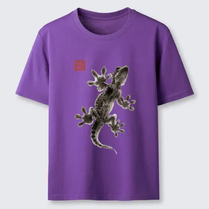 Tokyo-Tiger Minimal Asian Ink Brush Gecko Vibe Classic T-Shirt