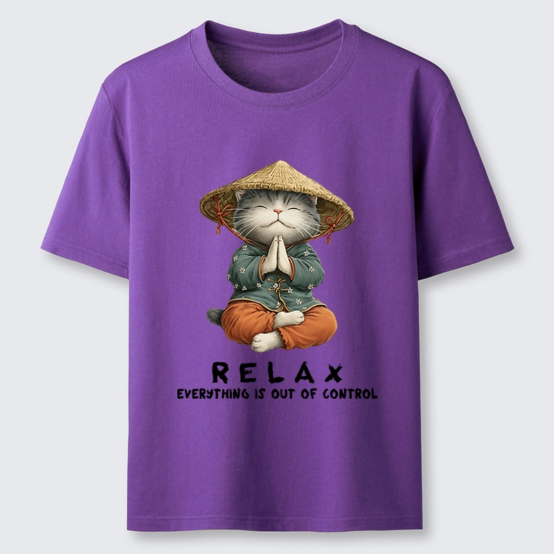 Tokyo-Tiger Zen Relax Cat Graphic Classic T-Shirt