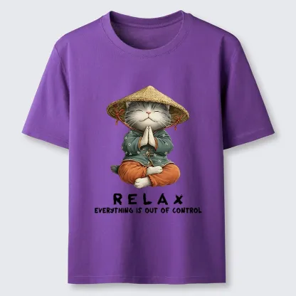 Tokyo-Tiger Zen Relax Cat Graphic Classic T-Shirt