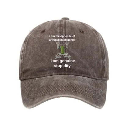 Tokyo-Tiger Genuine Stupidity Frog Meme Washed Cap