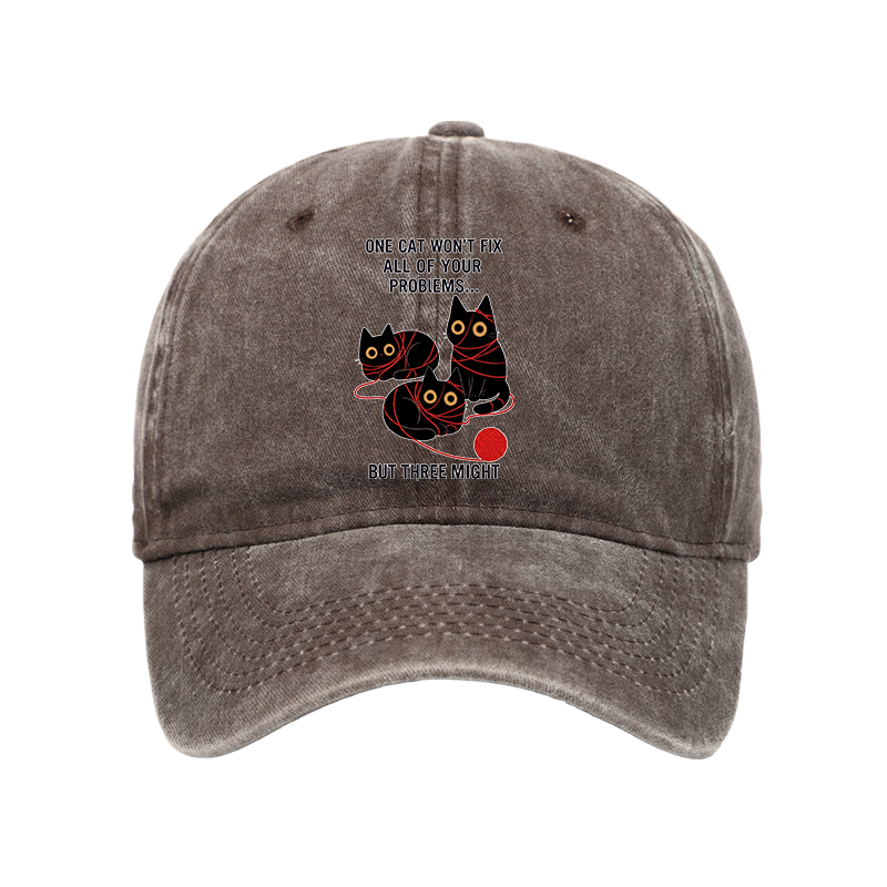 Tokyo-Tiger Three Cats Fix All Problems Washed Cap