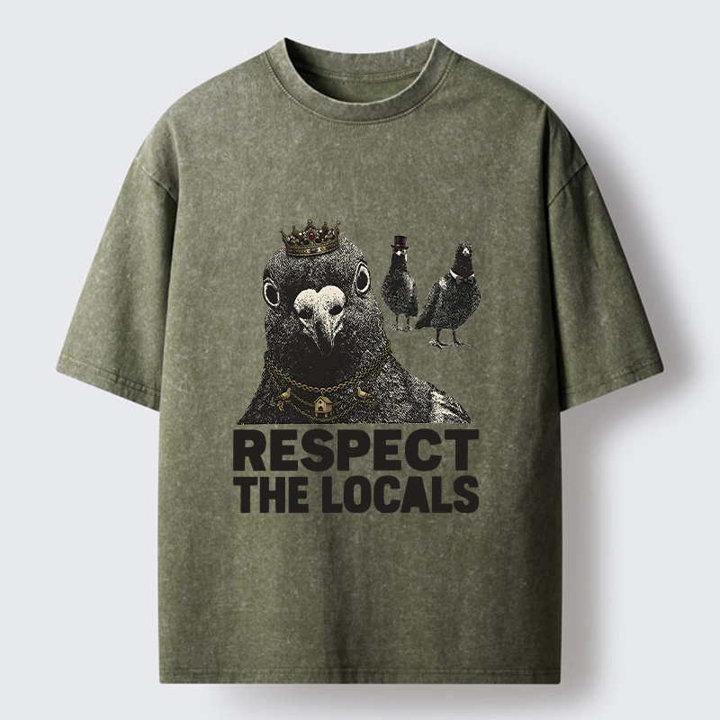 Tokyo-Tiger Royal Pigeon Graphic Washed T-Shirt