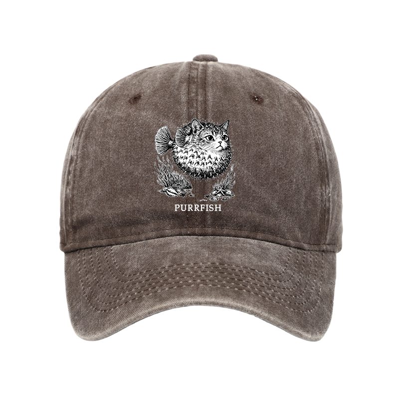 Tokyo-Tiger Spiky Puffer With Cute Cat Head Washed Cap