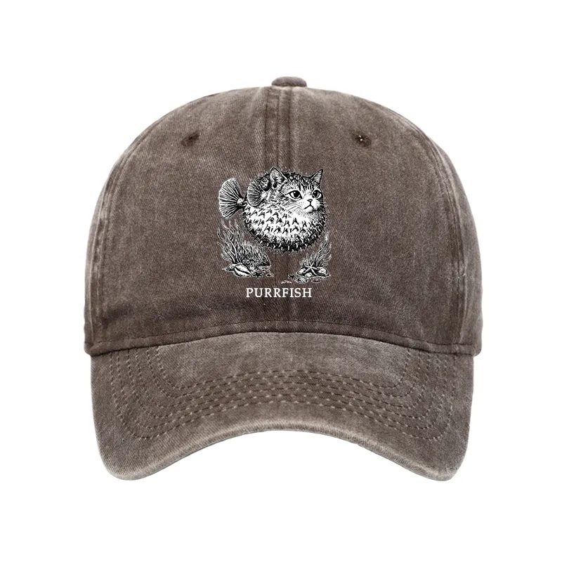 Tokyo-Tiger Spiky Puffer With Cute Cat Head Washed Cap