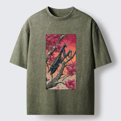 Tokyo-Tiger Wild Blossom Mantis Washed T-Shirt