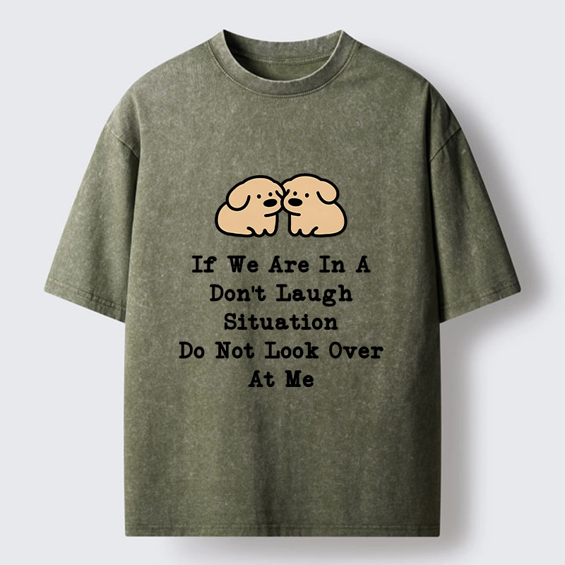Tokyo-Tiger Funny Silent Dog Washed T-Shirt