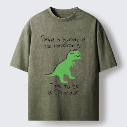 Tokyo-Tiger Dinosaur Life Mood Washed T-Shirt