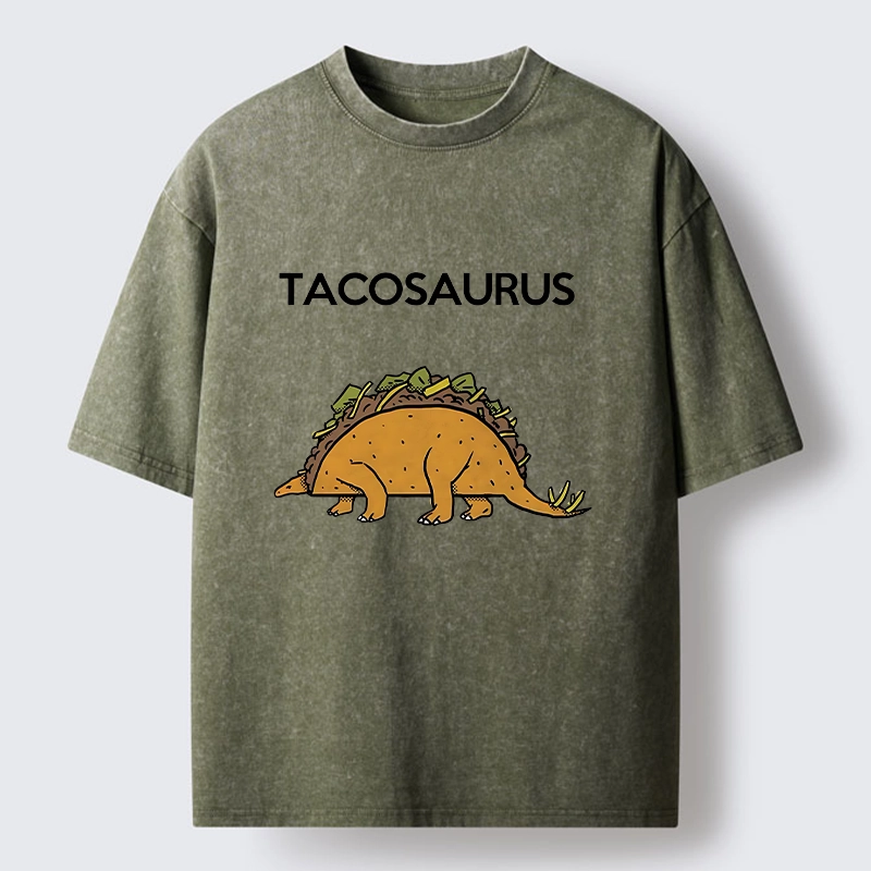 Tokyo-Tiger Funny Tacosaurus Washed T-Shirt