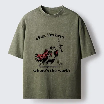 Tokyo-Tiger Warrior Frog On Duty Washed T-Shirt