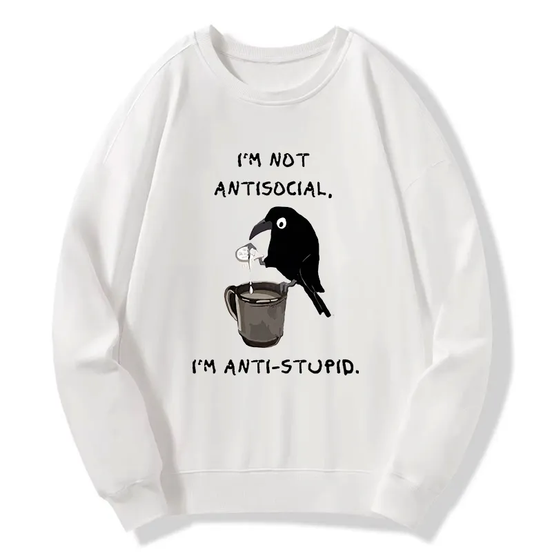 Tokyo-Tiger Cool Crow Sips Calm Coffee Alone Classic Sweatshirt Sale