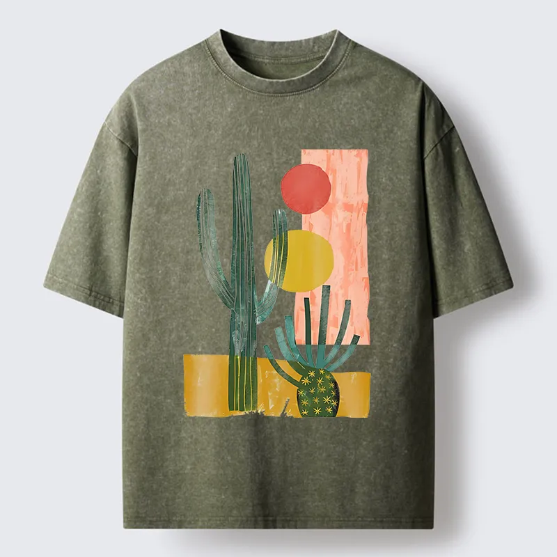 Tokyo‑Tiger Minimalist Desert Washed T-Shirt